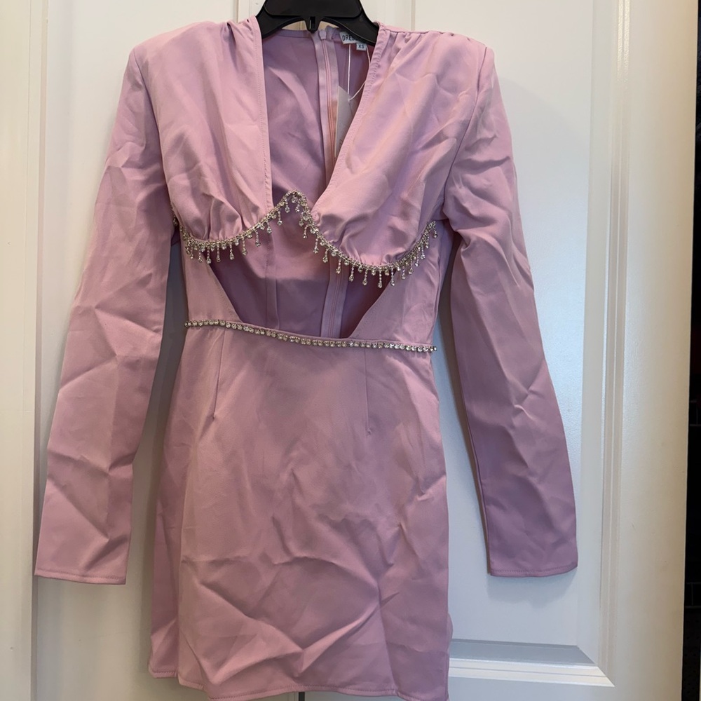 Elegant Pink Long Sleeve Dress